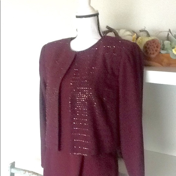 Talbots holiday dress & sequin jacket Sz 10 - Picture 1 of 8